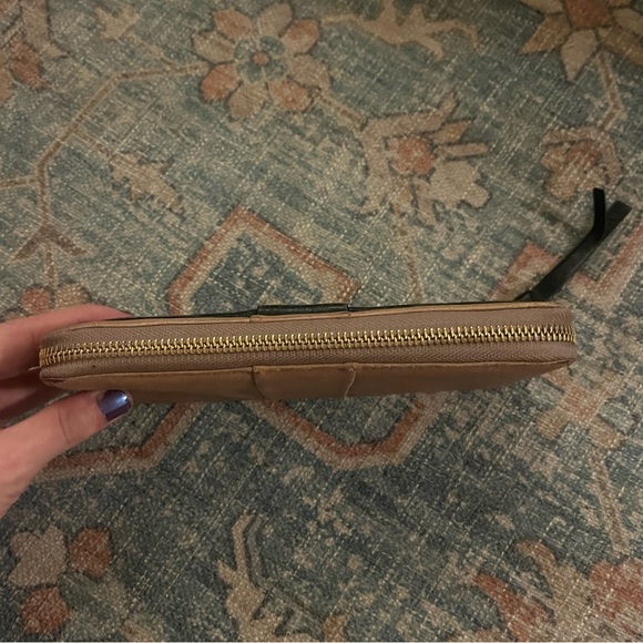 CHLOE Bow Wallet Clutch Leather Zippy Black & Mauve Pink - Picture 8 of 15